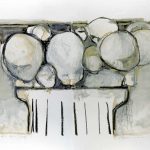 Marina Berdalet - Sèries - Caps i capitells -Lliçó d’història - Barra d’oli sobre paper - 140 x100 cm (díptic)- 31.12.2006