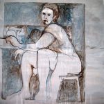 Marina Berdalet - Bugada - Retrats - Autorretrat amb caps - Oli sobre tela - 100 x 100 cm - 2001