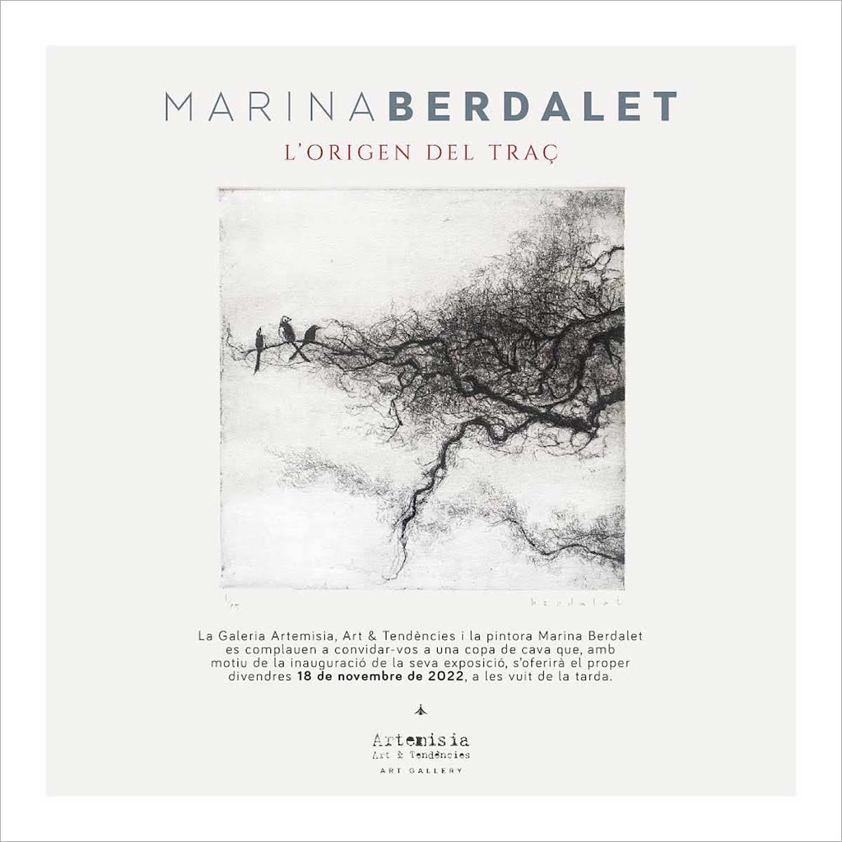 Marina Berdalet - exposicions - L’origen del traç - Galeria Artemisia - Cartell - 2022