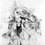 Marina Berdalet - Sèries - apunts i obra del natural -Dàlia - Llapis sobre paper - 100 x 70 cm - 2002