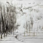 Marina Berdalet - Sèries - Foc i fum - Cosmos - Fum i carbonet sobre paper - 100 x 70 cm - 2020