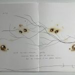 Marina Berdalet - series - llibres d’art sobre obra poètica - Salvador Espriu - Knowles el penjat s’ho mira a cinc pams de la branca - Tinta xinesa, foc i fum, mixta sobre paper - 50 x 35 cm - 2013