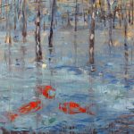 Marina Berdalet - Sèries - Terra - aigua - aire - Aigua - Conversa - Oli sobre tela - 100 x 100 cm - 2009