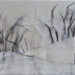 Marina Berdalet - Sèries - Traços i estructures del Gest - Muda - 35 x 48 cm - Llapis sobre paper i vernís - 2014