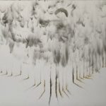 Marina Berdalet - Sèries - Weltanschauung - passejades - S/T (Paisatge)- Fum i fusta cremada sobre paper - 100 x 70 cm - 2020