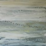 Marina Berdalet - Sèries -Weltanschauung - Passejades - Migracions I - oli sobre tela - 100 x 100 cm - 2019