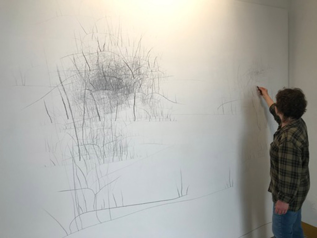 Marina Berdalet - Exposicions - Dibuixant en directe Sala de l’exposició Neixen del Blanc. Espai 11 Vic-2022