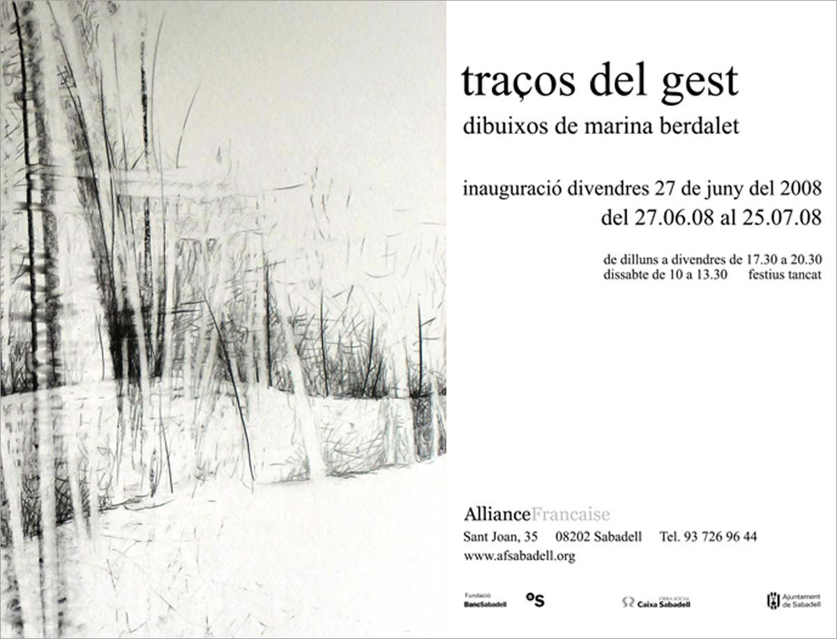 Marina Berdalet - Exposicions - Traços del gest - Alliança Francesa - Sabadell - 2008 - tarja