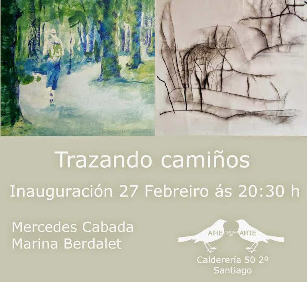 Marina Berdalet - Exposicions - Trazando Camiños, amb Mercedes Cabada-Santiago-2014-cartell